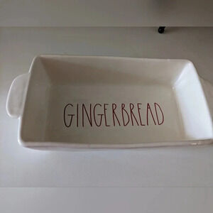 Rae Dunn Gingerbread Loaf Pan Bakery Cakes Cookies Ceramic North Pole New